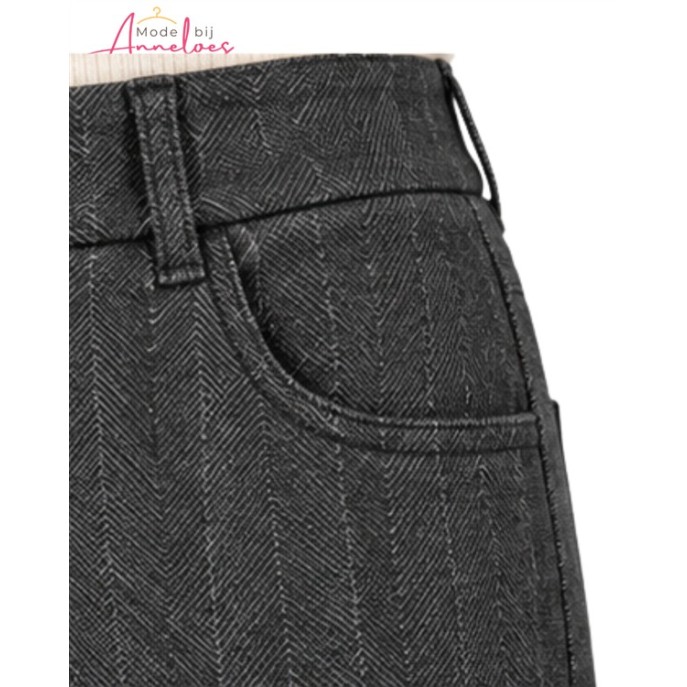 Leona Broek Lucia 1605 Flared Zwart grijs printje